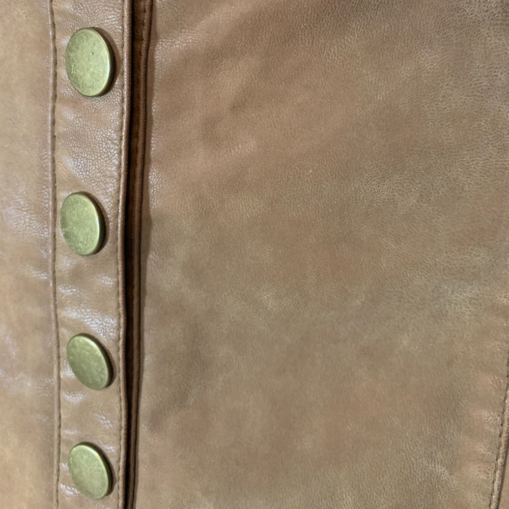 NWT Free People Faux Leather Button Up Skirt - Picture 5 of 7
